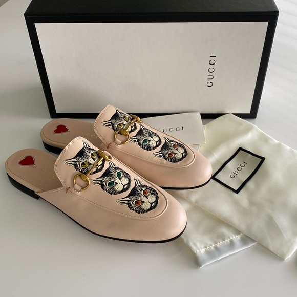 New Authentic Gucci Princetown Mule Cat G 37 US 7 - Picture 7 of 16